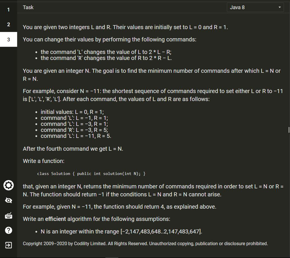 Microsoft Online Codility Assessment L R Commands Task 3 Leetcode Discuss