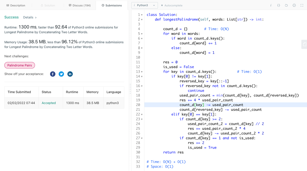  2131 Python3 O N Easy To Understand Runtime 1300 Ms 92 64 