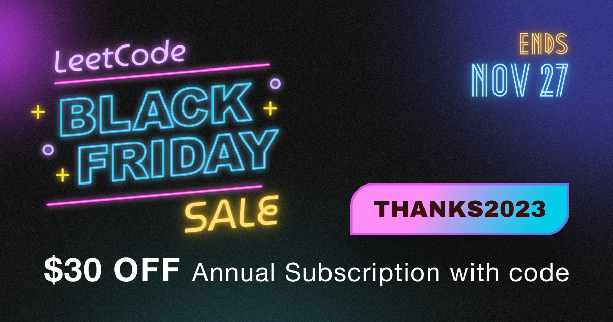 LeetCode Premium Get Discount in Black Friday Sale!