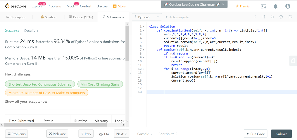 24ms Python Backtracking Solution faster then 96.40% - LeetCode Discuss