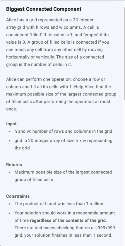 Biggest Connected Component in a Grid (Graph) but you can set 