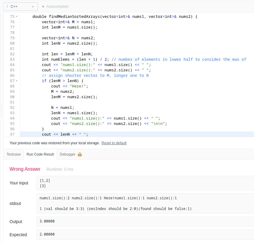 why does nums1.size() change value? - LeetCode Discuss